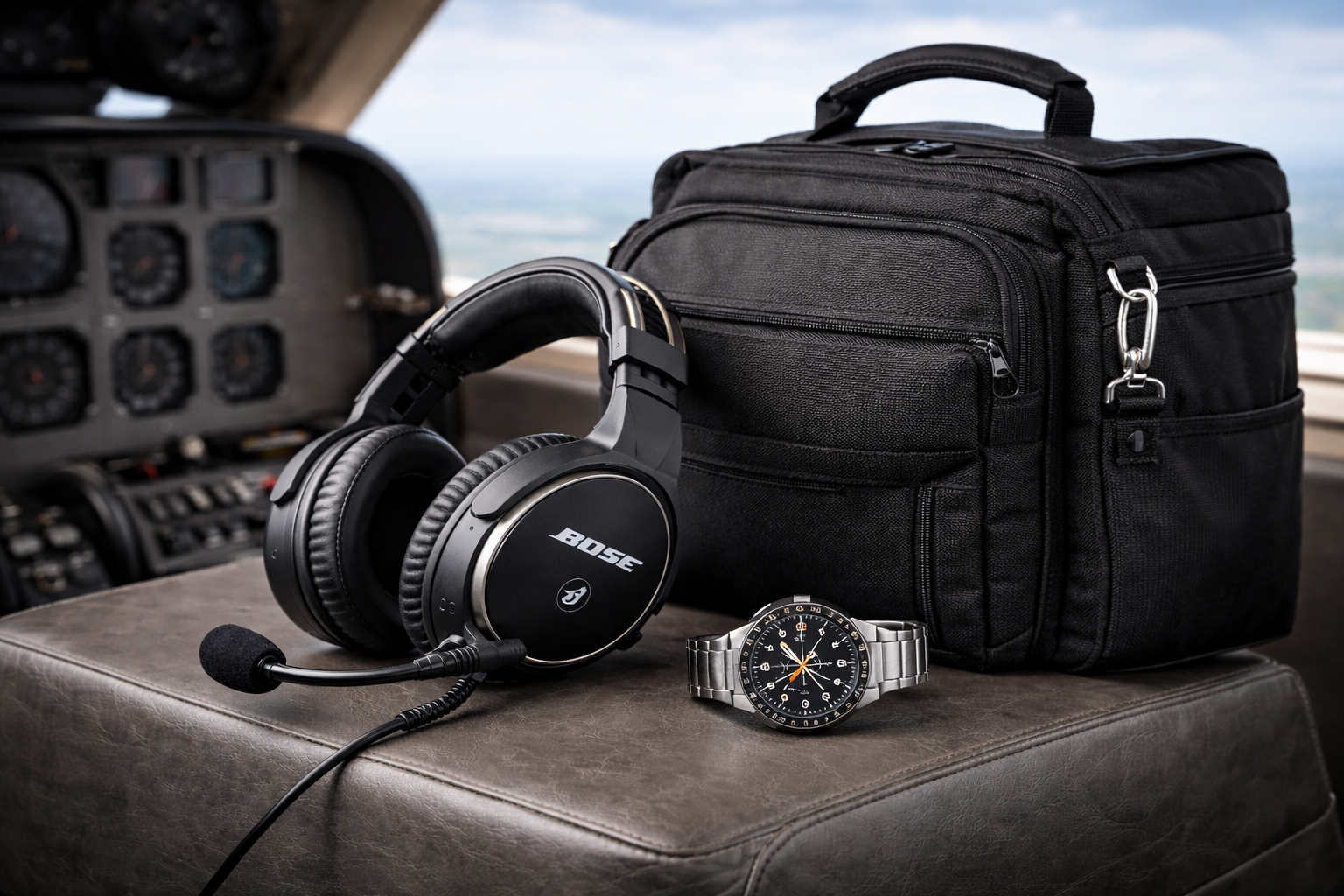 Gadgets aviation pour pilotes : casque, montre et sac cockpit